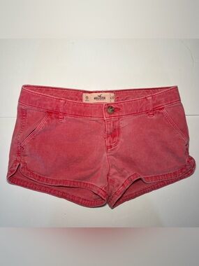 Hollister Light Red/Pink Low Rise Shortie Shorts 00/23 Y2K Preppy Summer Mini